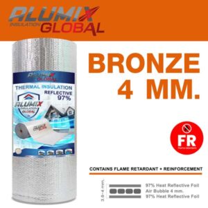 Bronze FR 4mm double-sided aluminium foil bubble insulation roll by Alumix