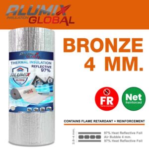 Bronze Net FR 4mm reinforced double-sided foil insulation roll by Alumix