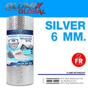 Silver 6mm FR reflective foil insulation roll by Alumix