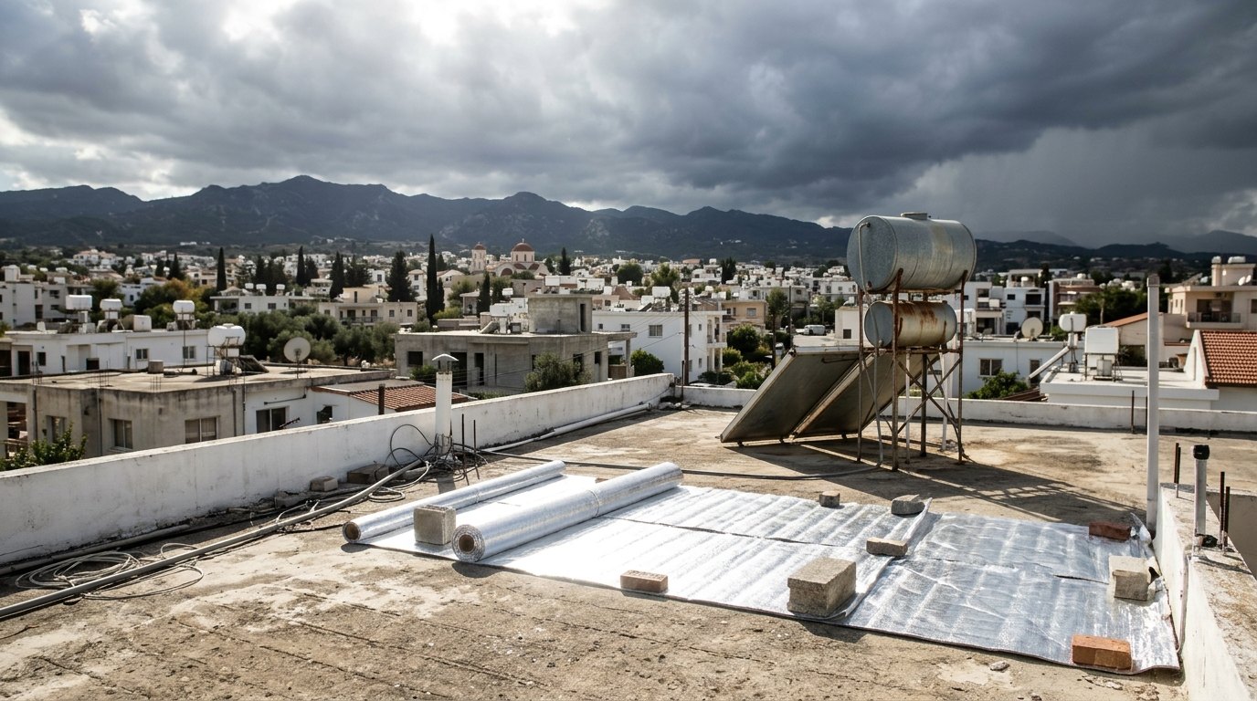Θερμομόνωση ταράτσας στην Κύπρο: προστασία από ζέστη, βροχές και χειμώνα
